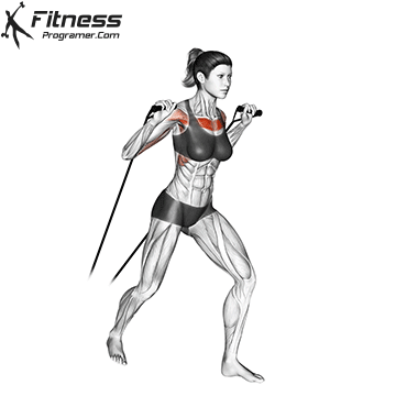 Standing incline chest press With Resistance Band